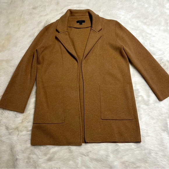 J Crew Jacket XS Womens Sophie Open Front Sweater Blazer In Brown - Picture 2 of 5